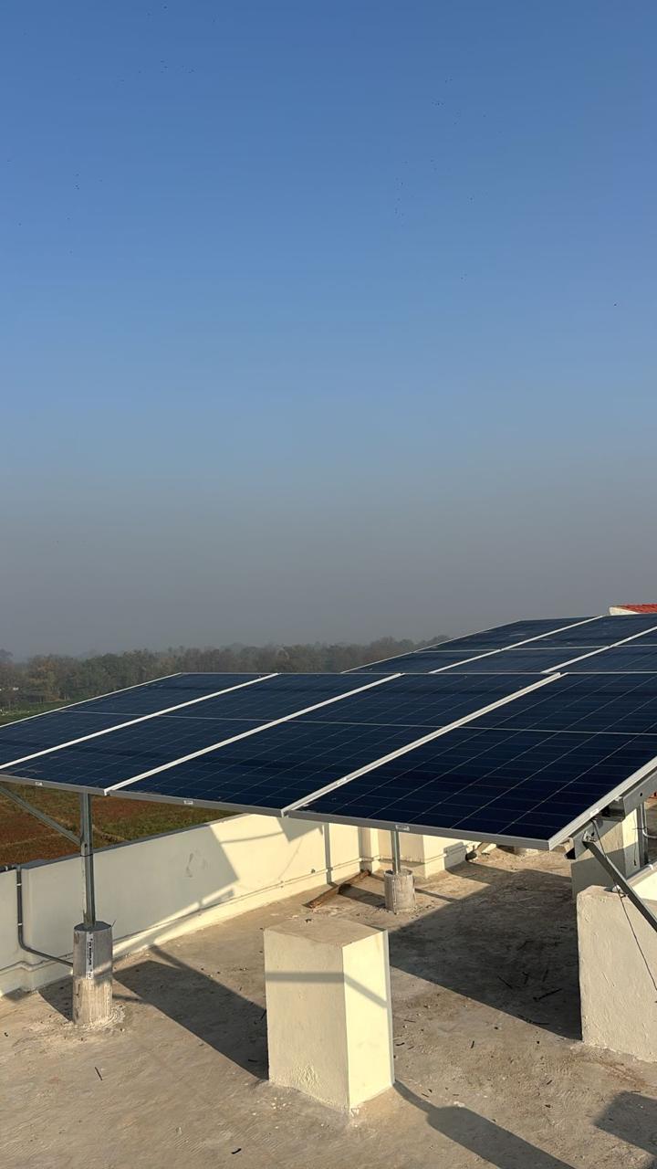 Rooftop solar panels open view
